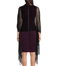 Cezanne Glitter Fringe Oblong Evening Wrap
