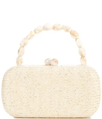 Cezanne Tatum Clutch Minaudiere Straw Kisslock Clutch Bag