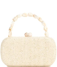 Cezanne Tatum Clutch Minaudiere Straw Kisslock Clutch Bag