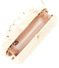 Cezanne Tatum Clutch Minaudiere Straw Kisslock Clutch Bag