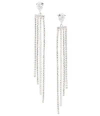 Cezanne Teardrop Graduating Rhinestone Chain Drop Earrings