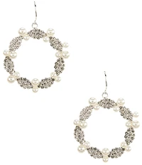 Cezanne Wreath Inspired Crystal Pearl Orbital Earrings