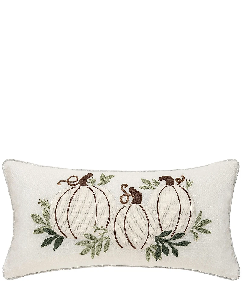 C&F Home Fall Harvest Collection White Pumpkin Trio Throw Pillow