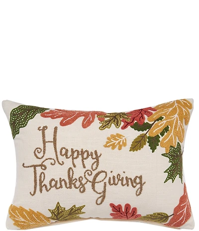C&F Home Festive Fall Collection Happy Thanksgiving Leaves Throw Pillow