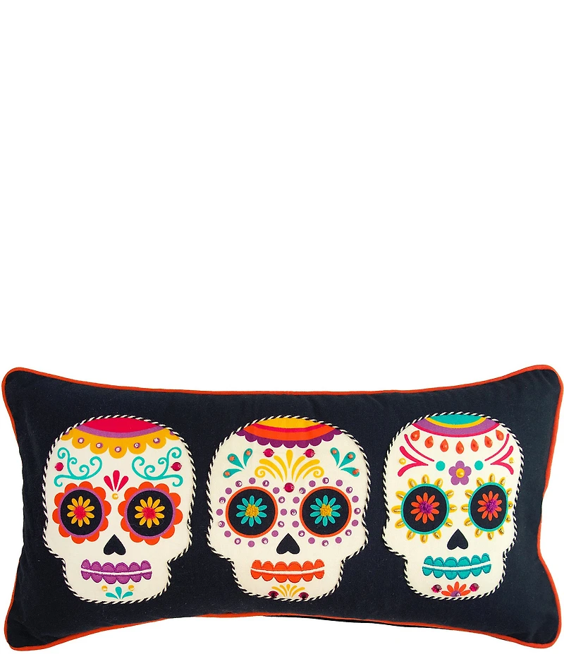 C&F Home Halloween Collection Sugar Skull Trio Pillow