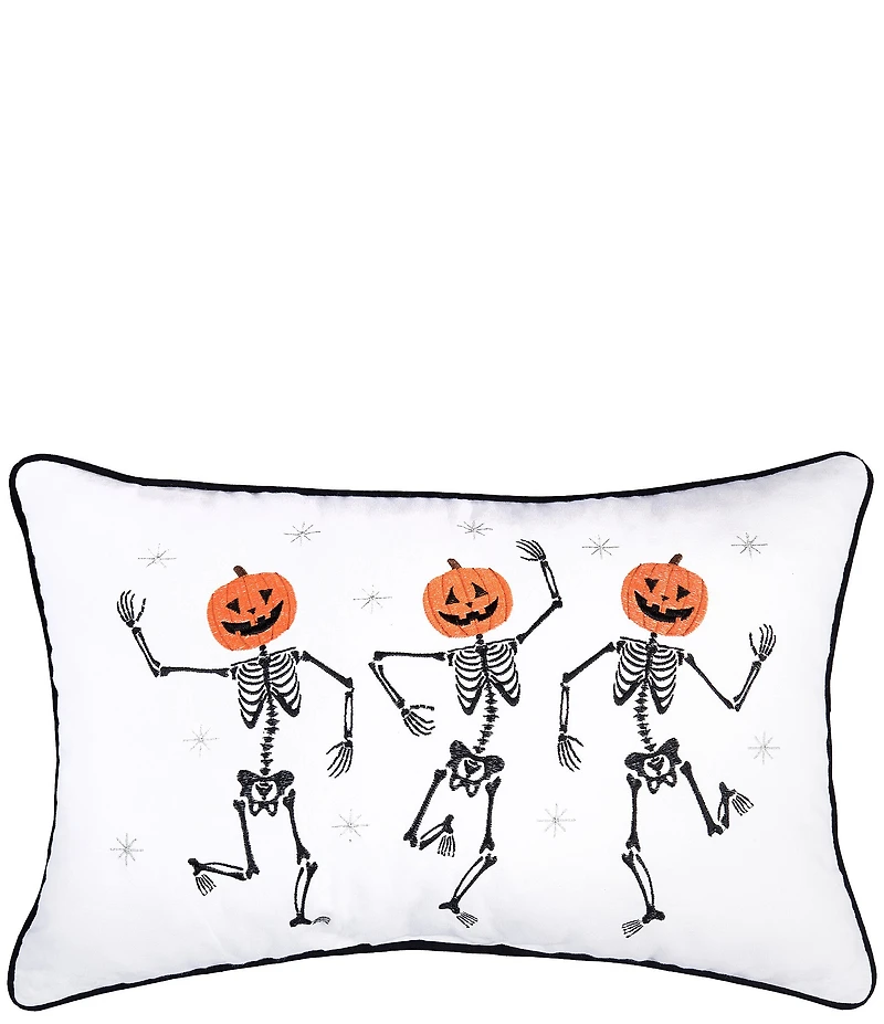 C&f Home Halloween Pumpkin Skeleton Trio Pillow