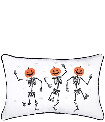 C&f Home Halloween Pumpkin Skeleton Trio Pillow