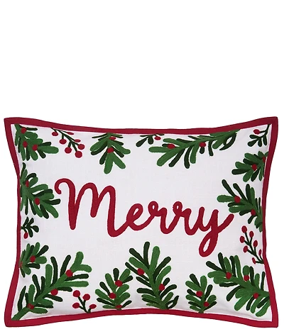 C&F Home Holiday Collection Botanical Christmas Merry Throw Pillow