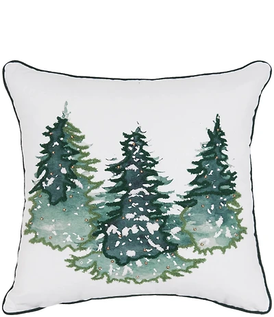 C&F Home Holiday Collection Evergreen Trees Decorative Throw Pillow