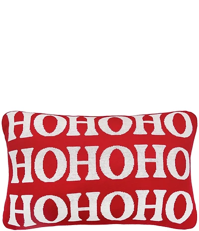 C&F Home Holiday Collection Ho Ho Ho Reversible Knitted Throw Pillow