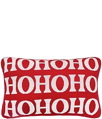 C&F Home Holiday Collection Ho Ho Ho Reversible Knitted Throw Pillow