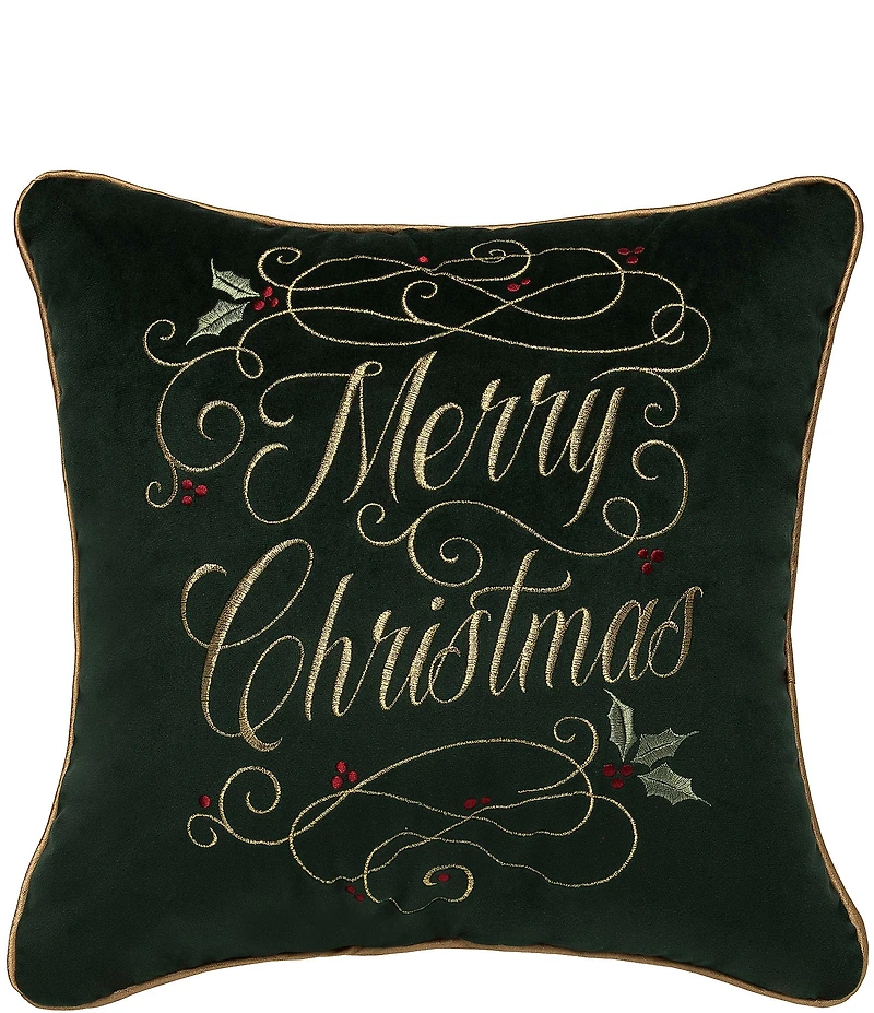 C&F Home Holiday Collection Merry Christmas Swirl Throw Pillow