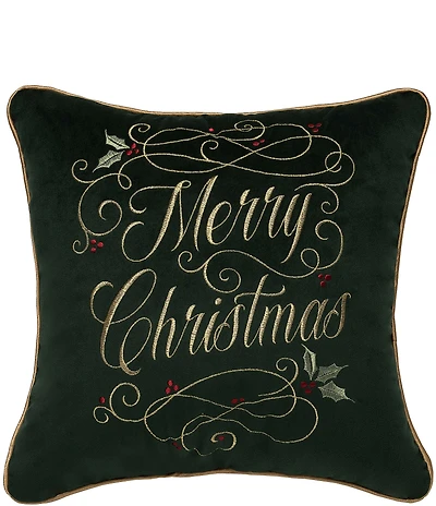 C&F Home Holiday Collection Merry Christmas Swirl Throw Pillow
