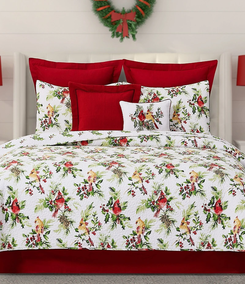 C&F Home Holiday Collection Ruby Cardinal Reversible Quilt Mini Set