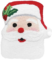 C&F Home Holiday Collection St. Nick Santa Claus Christmas Shaped Hooked Throw Pillow