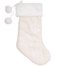 C&f Home White Christmas Snowflake Stocking