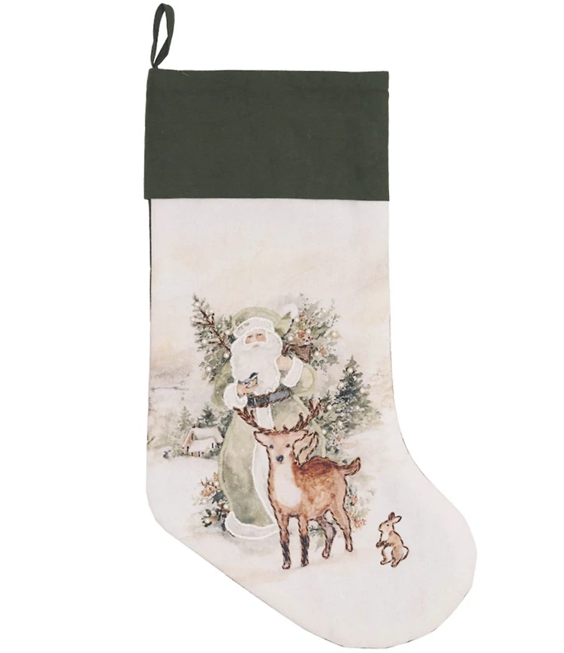 C&F Home Holiday Collection Woodland Santa Stocking