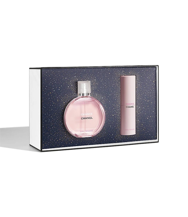 CHANEL CHANCE EAU TENDRE 3.4 OZ. EAU DE TOILETTE WITH TWIST AND SPRAY GIFT SET