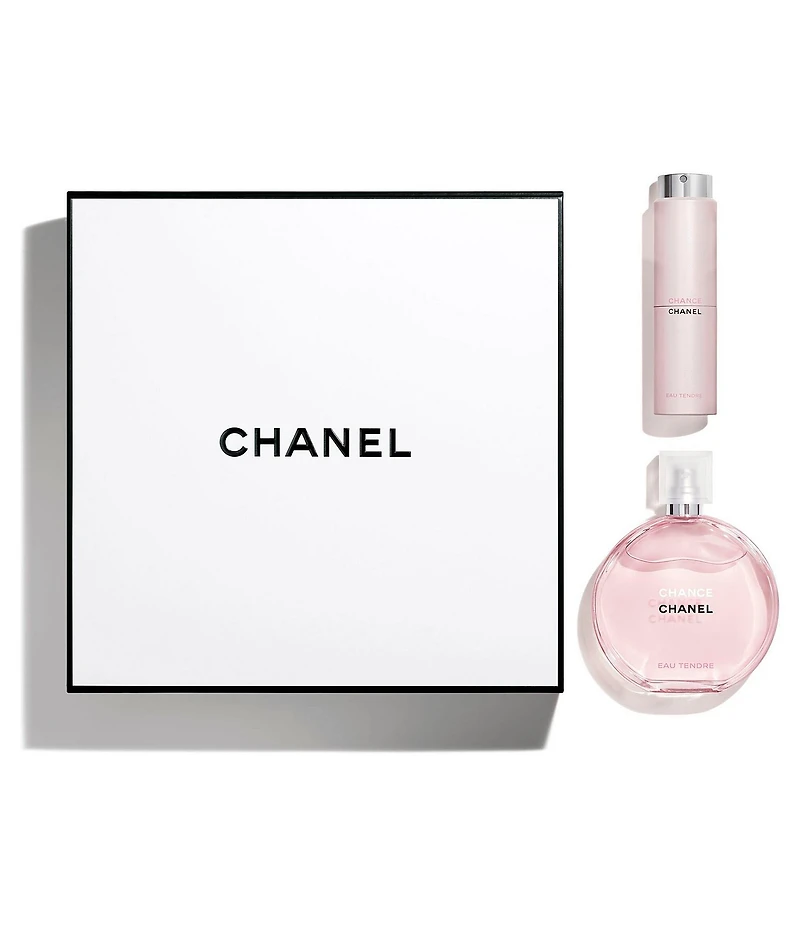 CHANEL CHANCE EAU TENDRE 3.4 OZ. EAU DE TOILETTE WITH TWIST AND SPRAY GIFT SET