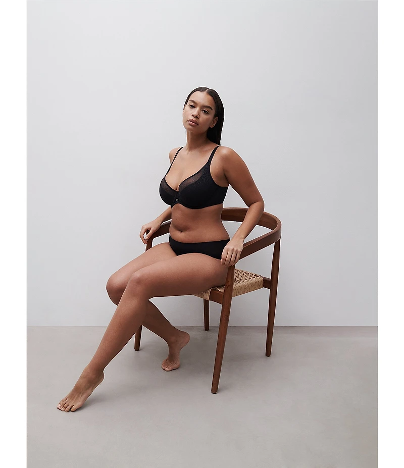 Chantelle Belle Lightweight Floral Mesh Spacer Cup Plunge Bra