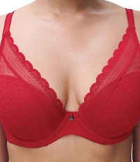 Chantelle Norah Chic Sheer Lace Detail Convertible Plunge T-Shirt Bra
