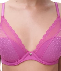 Chantelle Norah Chic Sheer Lace Detail Convertible Plunge T-Shirt Bra