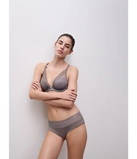 Chantelle Norah Chic Sheer Lace Detail Convertible Plunge T-Shirt Bra