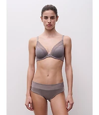Chantelle Norah Chic Sheer Lace Detail Convertible Plunge T-Shirt Bra