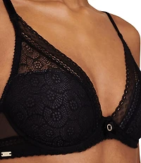 Chantelle Festive Lace Plunge Full-Busted Wire U-Back Contour Bra
