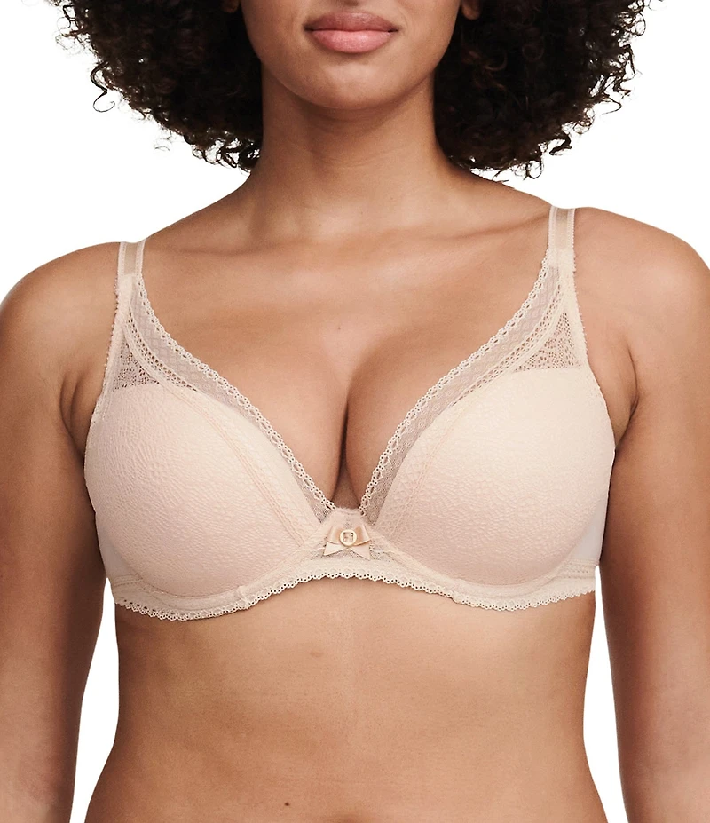 Chantelle Festive Lace Plunge Full-Busted Wire U-Back Contour Bra