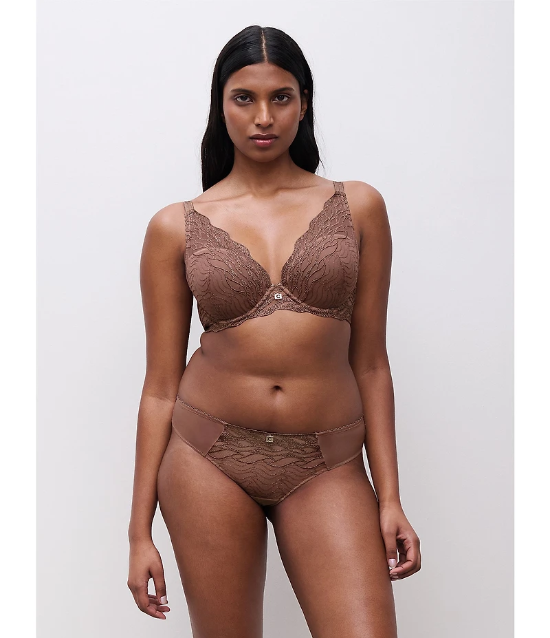 Chantelle Vibe Embroidery Lurex Mesh Plunge T-Shirt Bra