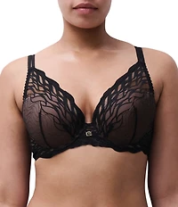 Chantelle Vibe Embroidery Mesh Plunge T-Shirt Bra