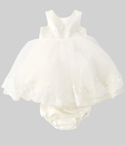 Chantilly Place Baby Girls Lace Bow Back Dress