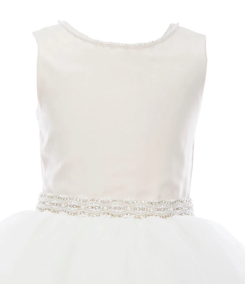 Chantilly Place Big Girls Satin/Tiered Mesh Fit-And-Flare Dress