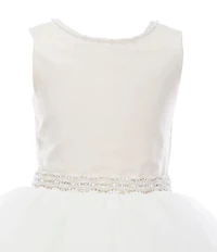 Chantilly Place Big Girls Satin/Tiered Mesh Fit-And-Flare Dress
