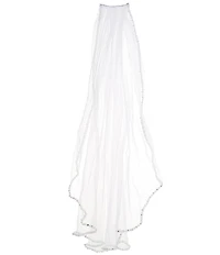 Chantilly Place Big Girls Beaded Trim Mesh Veil
