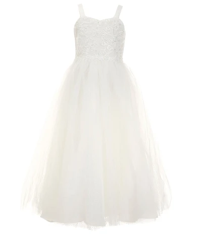 Chantilly Place Big Girls Embroidered Bodice Mesh Glitter Dress