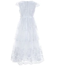 Chantilly Place Big Girls Embroidered Lace Tea-Length Dress
