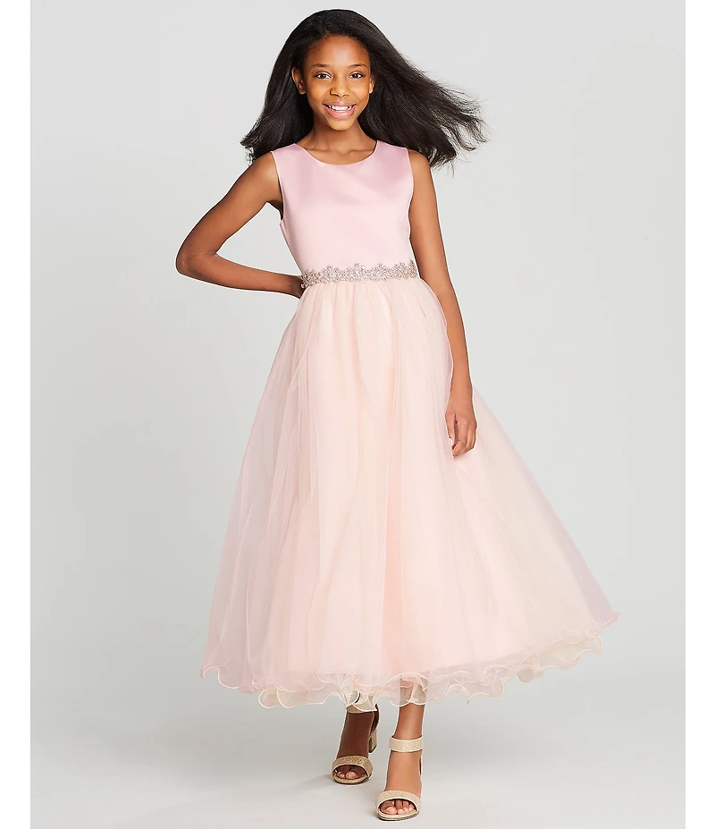 Chantilly Place Big Girls Satin/Mesh Ball Gown