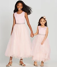 Chantilly Place Big Girls Satin/Mesh Ball Gown