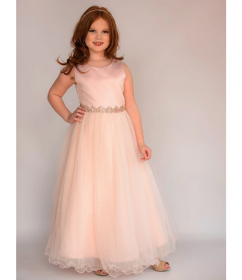 Chantilly Place Big Girls Satin/Mesh Ball Gown