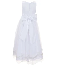 Chantilly Place Big Girls Sleeveless Satin/Mesh-Skirted Ballgown