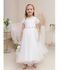 Chantilly Place Little Girls Illusion Lace/Mesh Ballgown