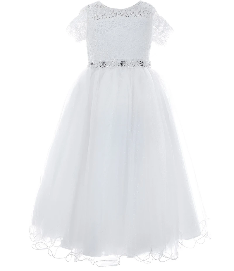 Chantilly Place Little Girls Illusion Lace/Mesh Ballgown