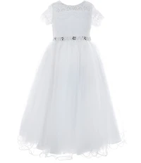 Chantilly Place Little Girls Illusion Lace/Mesh Ballgown