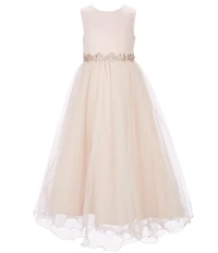 Chantilly Place Little Girls Satin/Mesh Ball Gown