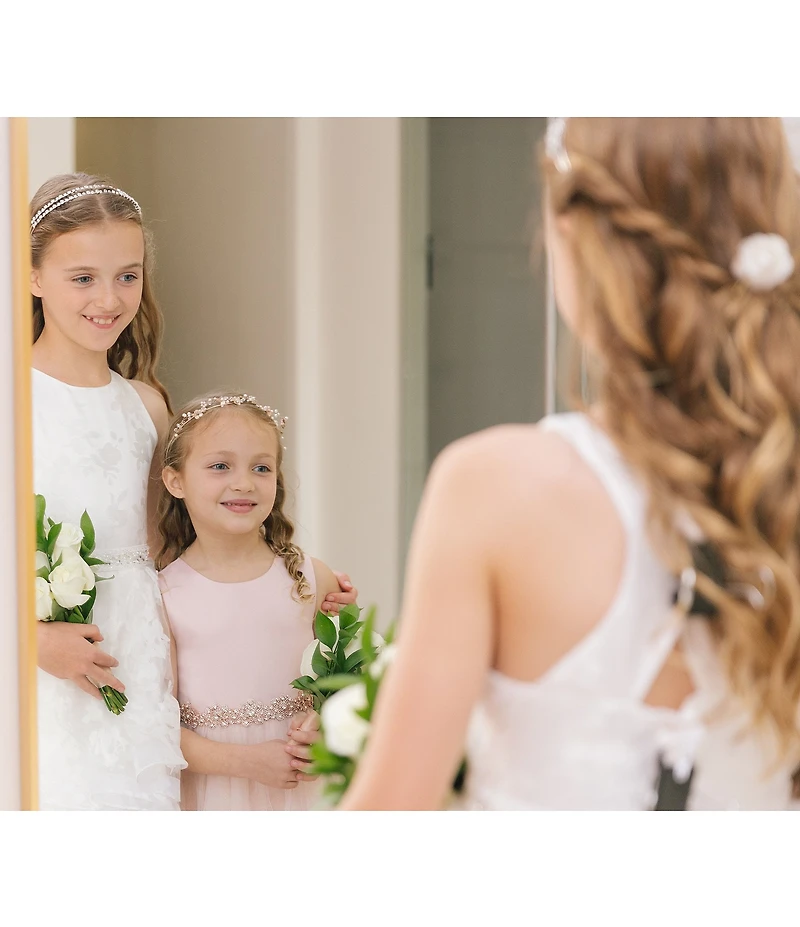 Chantilly Place Little Girls Satin/Mesh Ball Gown