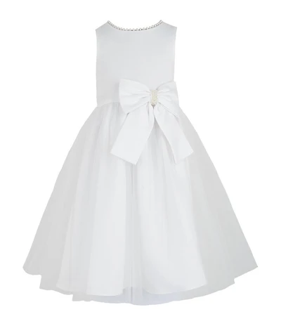 Chantilly Place Little Girls Sleeveless Pearl Trim Bow Dress