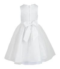 Chantilly Place Little Girls Sleeveless Pearl Trim Bow Dress