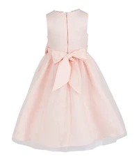 Chantilly Place Little Girls Sleeveless Pearl Trim Bow Dress